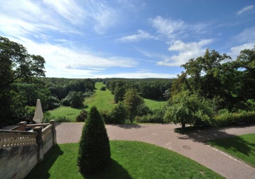 Blick vom Schloss auf den Pücklerschlag